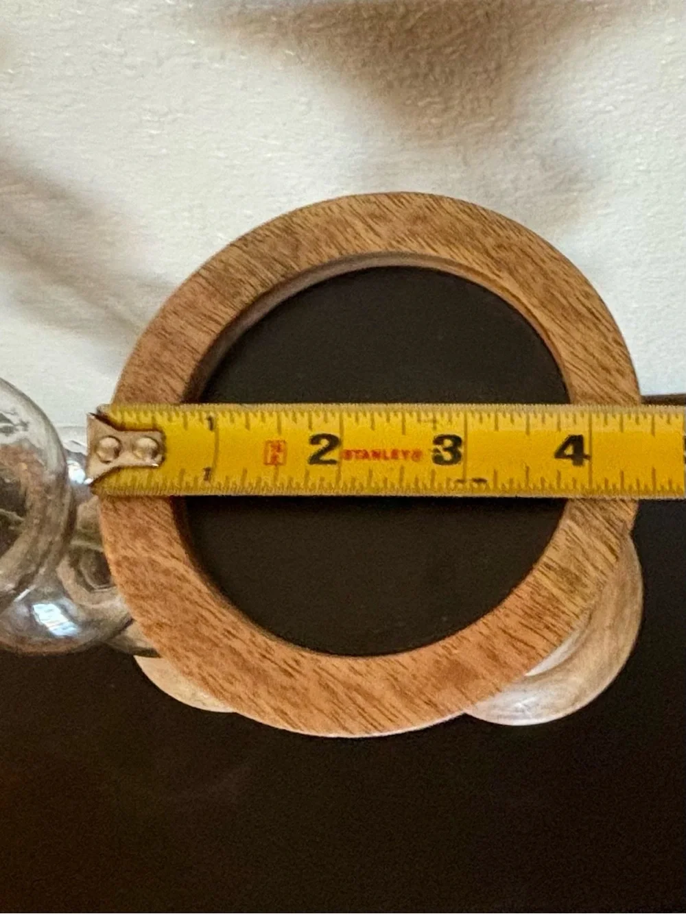 Pier 1 Natural Wood and Clear Glass Pillar Candle Holders - Pair